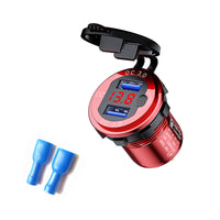 HKM-266899 Fast Charging Car USB Charger with Key Switch, Dual USB Output, QC3.0, Aluminum Alloy, Compatible with Phones and Tablets