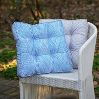 HKM-266899 Water-Resistant Tufted Square Outdoor Chair Cushions with Straps for Highback and Office Chairs