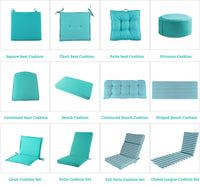 HKM-266899 Water-Resistant Tufted Square Outdoor Chair Cushions with Straps for Highback and Office Chairs
