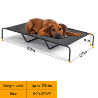 HKM-2669373 Elevated Dog Bed with Textilene Mesh and Powder-Coated Steel, Ideal for Indoor and Outdoor Use