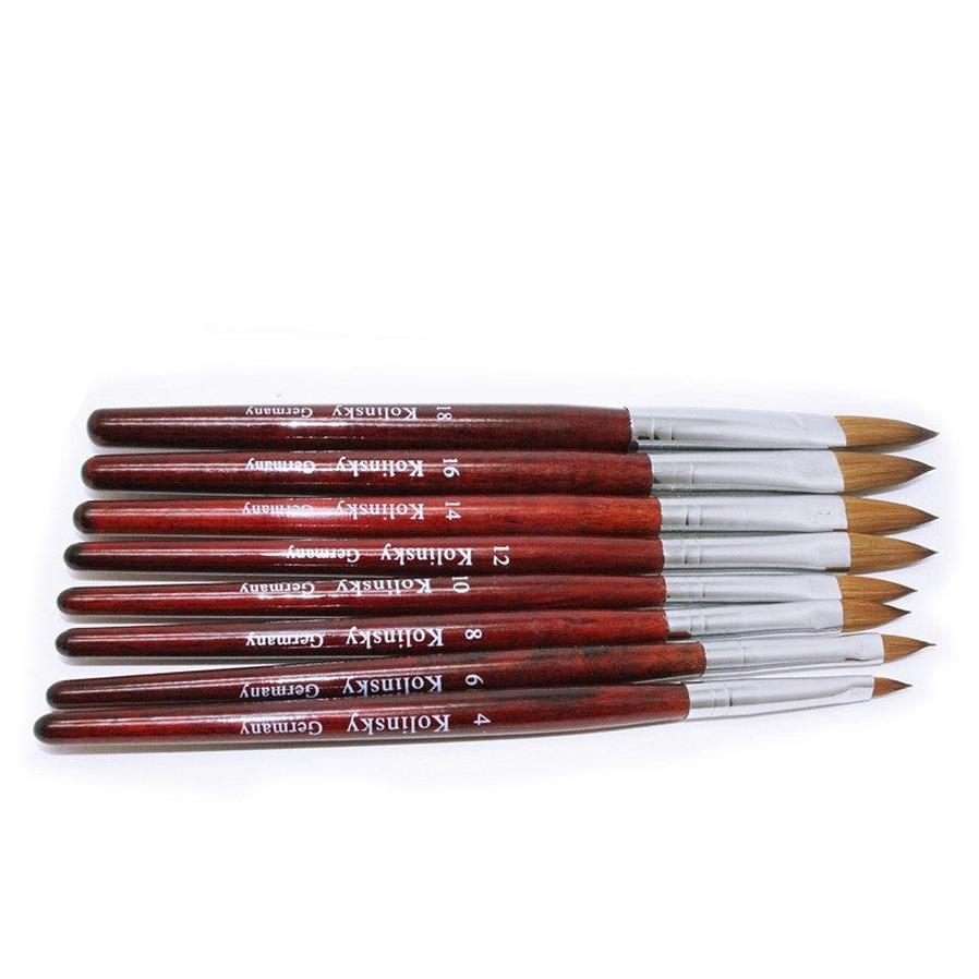HKM-267027 Carved Crystal Nail Art Pen in Original Wood Color - Various Sizes Available