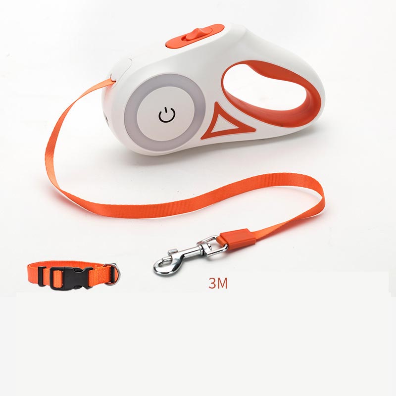 HKM-2670525 Retractable Dog Leash with Collar - Automatic Traction Rope for Small to Large Pets