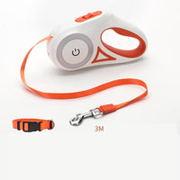 HKM-2670525 Retractable Dog Leash with Collar - Automatic Traction Rope for Small to Large Pets