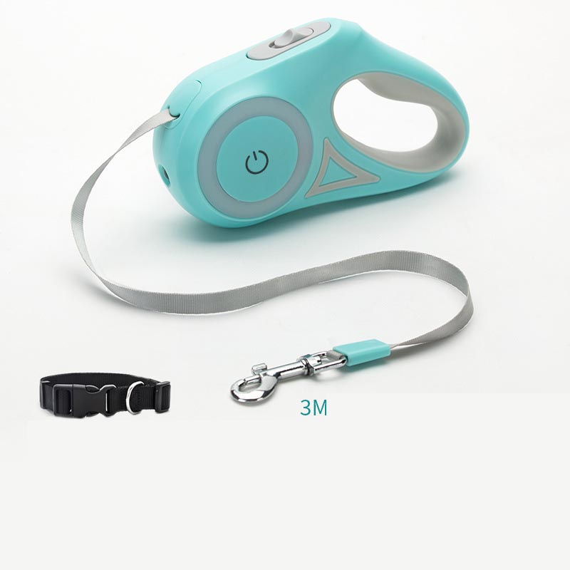 HKM-2670525 Retractable Dog Leash with Collar - Automatic Traction Rope for Small to Large Pets