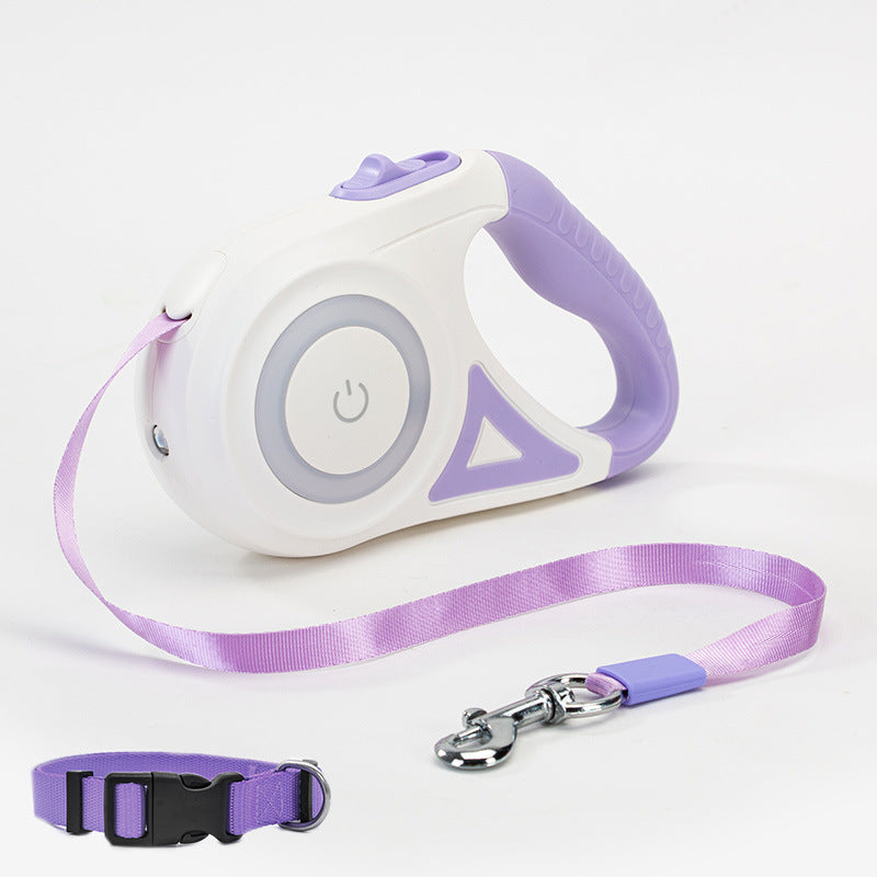HKM-2670525 Retractable Dog Leash with Collar - Automatic Traction Rope for Small to Large Pets