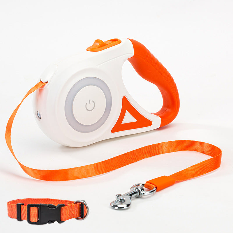 HKM-2670525 Retractable Dog Leash with Collar - Automatic Traction Rope for Small to Large Pets