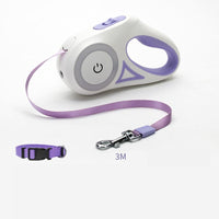 HKM-2670525 Retractable Dog Leash with Collar - Automatic Traction Rope for Small to Large Pets