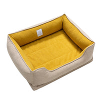 HKM-2670781 Warm Removable Waterproof Sponge Square Cat and Dog Kennel - Khaki Apricot Yellow