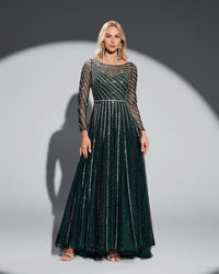 HKM-267091 Elegant Green Formal Evening Dress - EZ25059 Design