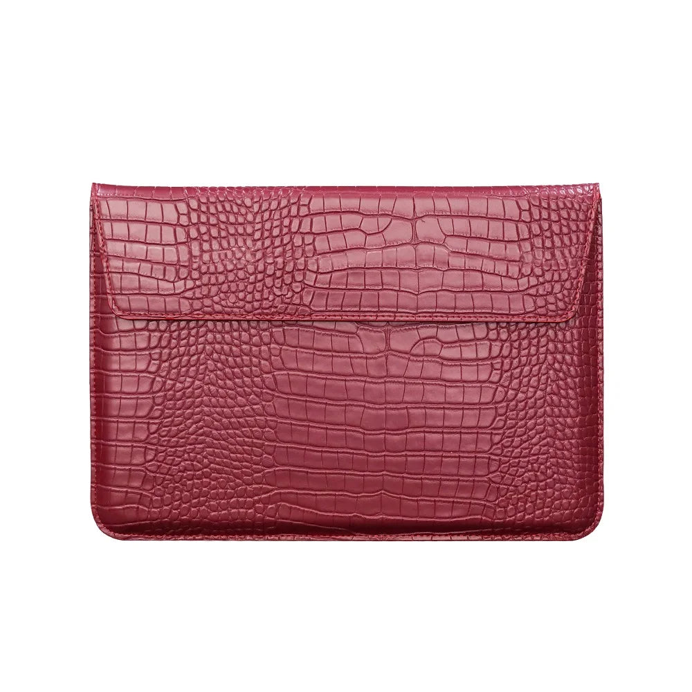 HKM-267091 Portable PU Leather Tablet and Laptop Sleeve Bag with Stand for 11 to 15 Inch Devices