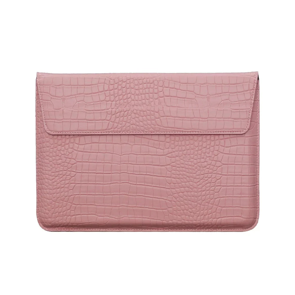 HKM-267091 Portable PU Leather Tablet and Laptop Sleeve Bag with Stand for 11 to 15 Inch Devices