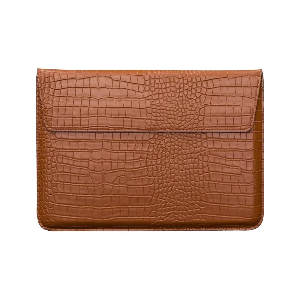 HKM-267091 Portable PU Leather Tablet and Laptop Sleeve Bag with Stand for 11 to 15 Inch Devices