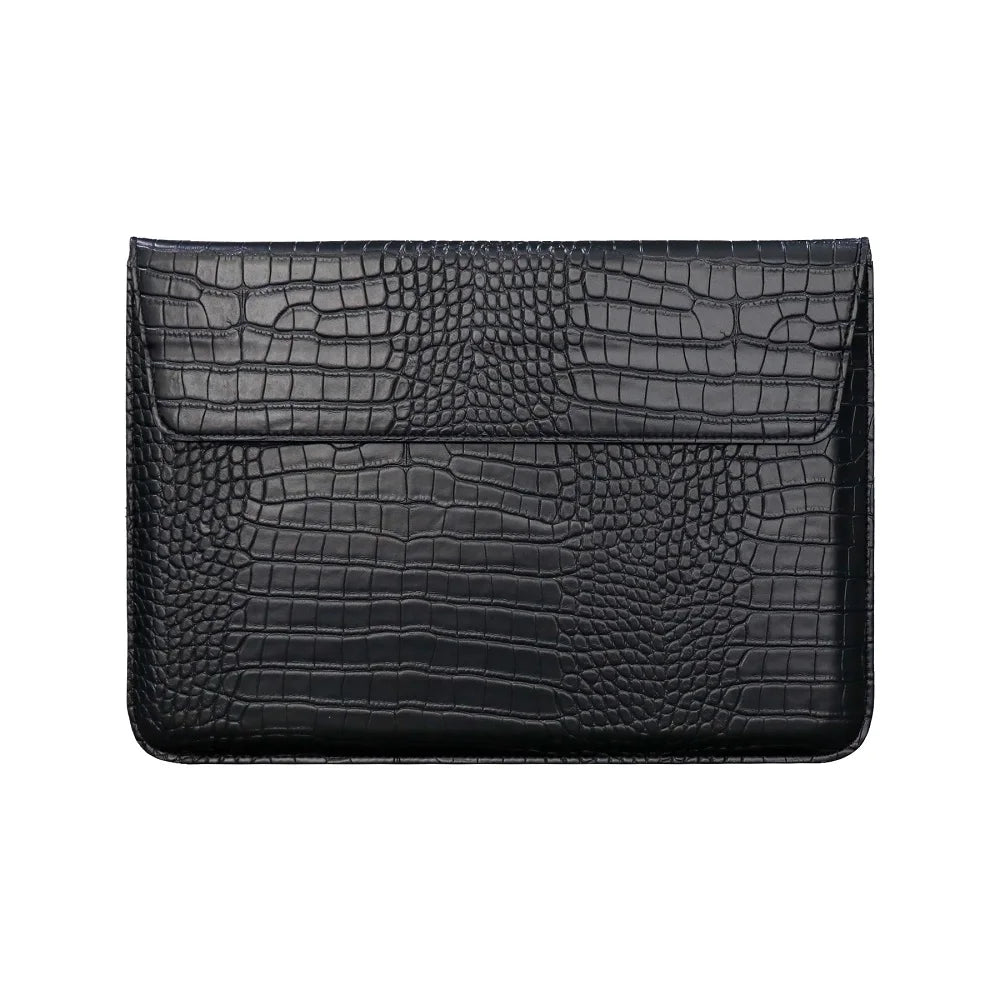 HKM-267091 Portable PU Leather Tablet and Laptop Sleeve Bag with Stand for 11 to 15 Inch Devices