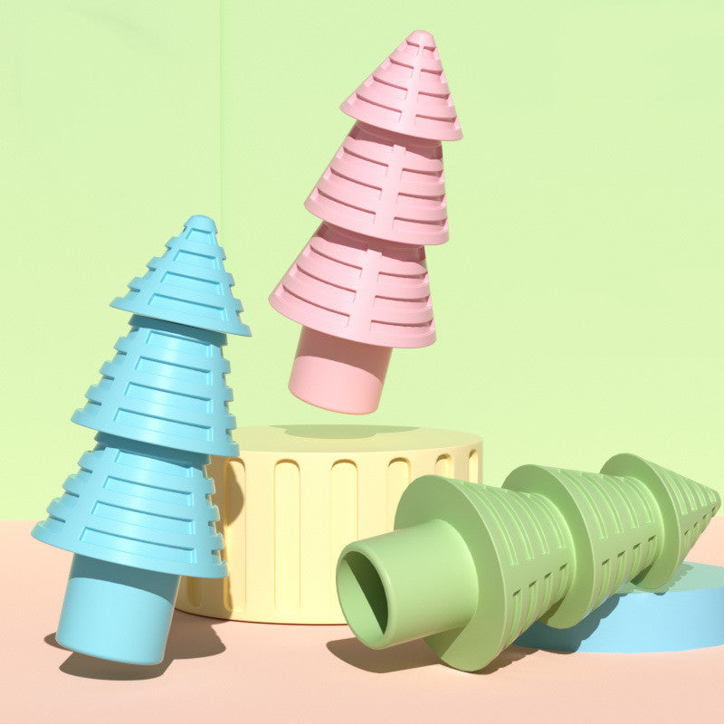 HKM-2671549 Medium TPR Christmas Tree Chew Toy for Pets - Available in Blue, Pink, Green
