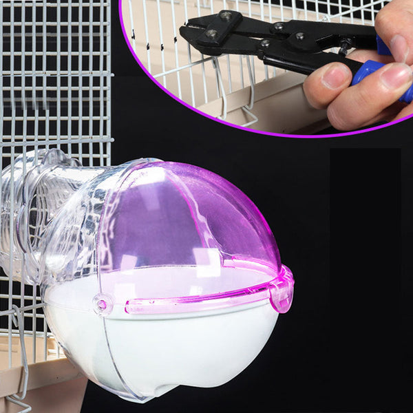 HKM-2672957 Acrylic Hamster Bathroom Cage Box - Blue/Pink, Compact and Easy to Clean