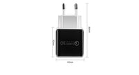 HKM-267411 18W Quick Charge 3.0 USB Wall Charger for iPhone, Samsung, Huawei - EU Plug