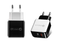 HKM-267411 18W Quick Charge 3.0 USB Wall Charger for iPhone, Samsung, Huawei - EU Plug