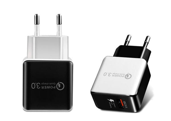 HKM-267411 18W Quick Charge 3.0 USB Wall Charger for iPhone, Samsung, Huawei - EU Plug