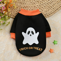 HKM-2675133 Halloween Pumpkin Skull Sweater for Small Dogs - Cozy Autumn & Winter Pet Clothing in Yellow, Black, Purple, Sizes XS to XL