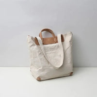 HKM-267603 Large Capacity One Shoulder Handbag with Cowhide Splicing in Japanese Style