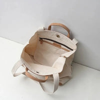 HKM-267603 Large Capacity One Shoulder Handbag with Cowhide Splicing in Japanese Style