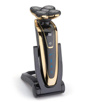 HKM-267603 Rechargeable Electric Shaver with 3W Power and Body Wash Cleaning - Available in Gold, Blue, and Gun Color