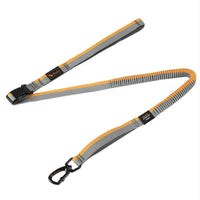 HKM-2676285 Durable Nylon Dog Walking Traction Belt with Adjustable Length, Red/Yellow