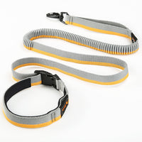 HKM-2676285 Durable Nylon Dog Walking Traction Belt with Adjustable Length, Red/Yellow