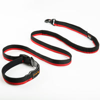 HKM-2676285 Durable Nylon Dog Walking Traction Belt with Adjustable Length, Red/Yellow