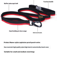 HKM-2676285 Durable Nylon Dog Walking Traction Belt with Adjustable Length, Red/Yellow