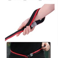 HKM-2676285 Durable Nylon Dog Walking Traction Belt with Adjustable Length, Red/Yellow