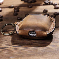HKM-267731 Leather Case for AirPods 1/2 Generation - Soft Shell in Brown, Sapphire Blue, or Wine Red