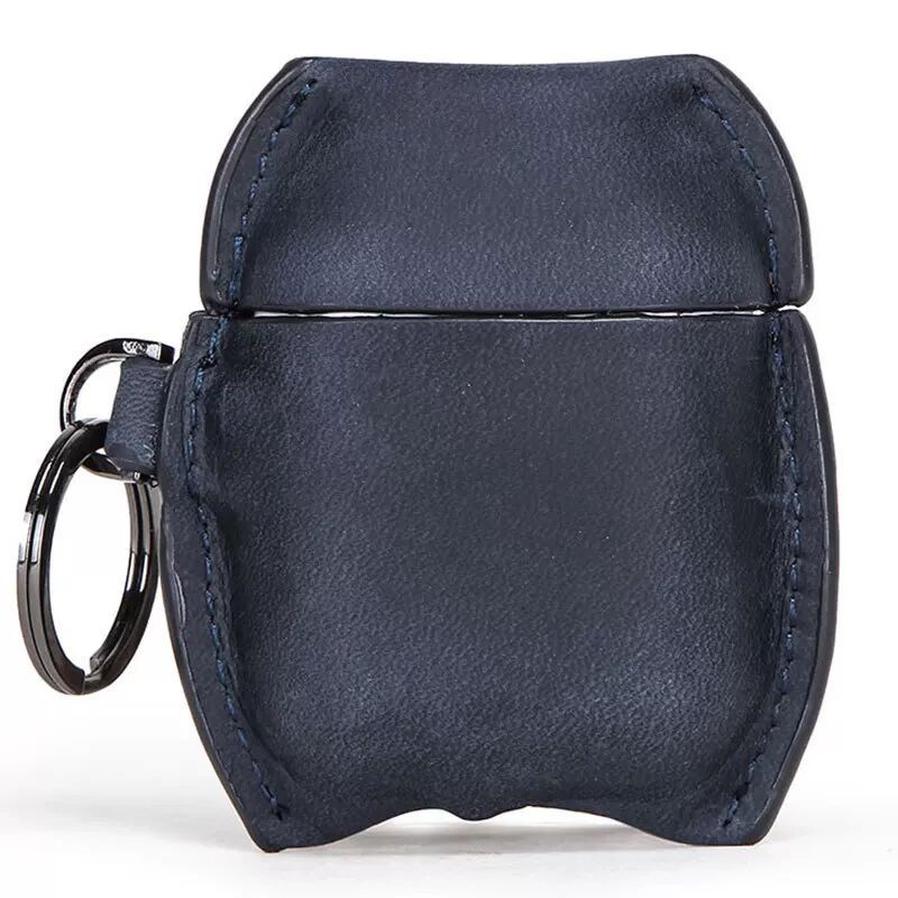 HKM-267731 Leather Case for AirPods 1/2 Generation - Soft Shell in Brown, Sapphire Blue, or Wine Red