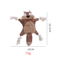 HKM-2677949 Stuffed Fox Dog Toy with Squeaker and Crinkle Noise for Engaging Play, Durable Plush Chew Toy with Rope for Puppies and Small Dogs