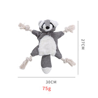 HKM-2677949 Stuffed Fox Dog Toy with Squeaker and Crinkle Noise for Engaging Play, Durable Plush Chew Toy with Rope for Puppies and Small Dogs