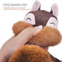 HKM-2677949 Stuffed Fox Dog Toy with Squeaker and Crinkle Noise for Engaging Play, Durable Plush Chew Toy with Rope for Puppies and Small Dogs