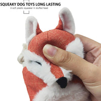 HKM-2677949 Stuffed Fox Dog Toy with Squeaker and Crinkle Noise for Engaging Play, Durable Plush Chew Toy with Rope for Puppies and Small Dogs
