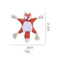 HKM-2677949 Stuffed Fox Dog Toy with Squeaker and Crinkle Noise for Engaging Play, Durable Plush Chew Toy with Rope for Puppies and Small Dogs