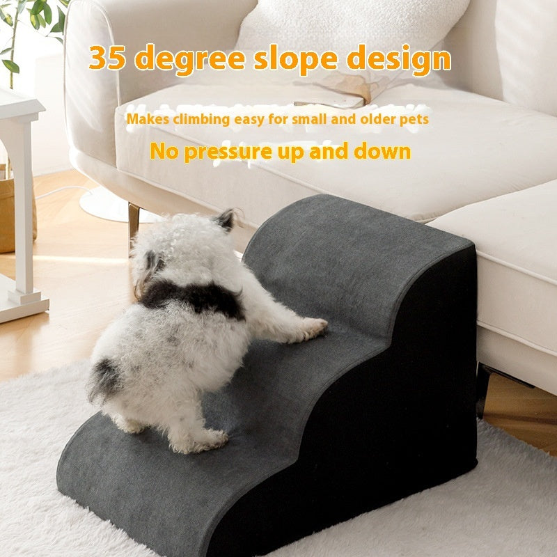 HKM-2679741 Wooden Pet Stairs for Dogs - Removable and Washable Bed Steps