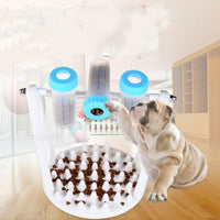 HKM-2680253 Interactive Slow Feeder Pet Bowl in Blue, Yellow, and Pink ¨C Designed to Prevent Overeating and Boredom