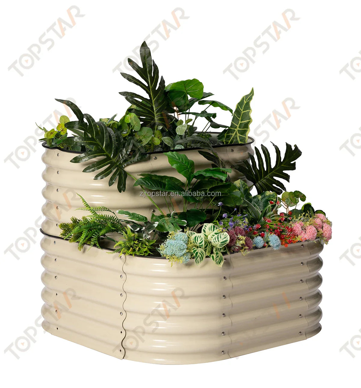 HKM-268051 Metal Raised Garden Bed Planters Kit in Various Sizes with Durable Liner for Home Nursery Gardening