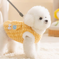 HKM-2681021 Cozy Winter Dog Jacket with Soft Fleece Lining and Playful Patch Design for Small to Medium Dogs