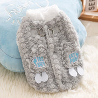 HKM-2681021 Cozy Winter Dog Jacket with Soft Fleece Lining and Playful Patch Design for Small to Medium Dogs