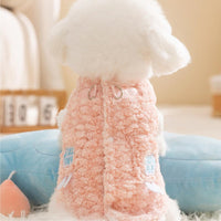 HKM-2681021 Cozy Winter Dog Jacket with Soft Fleece Lining and Playful Patch Design for Small to Medium Dogs