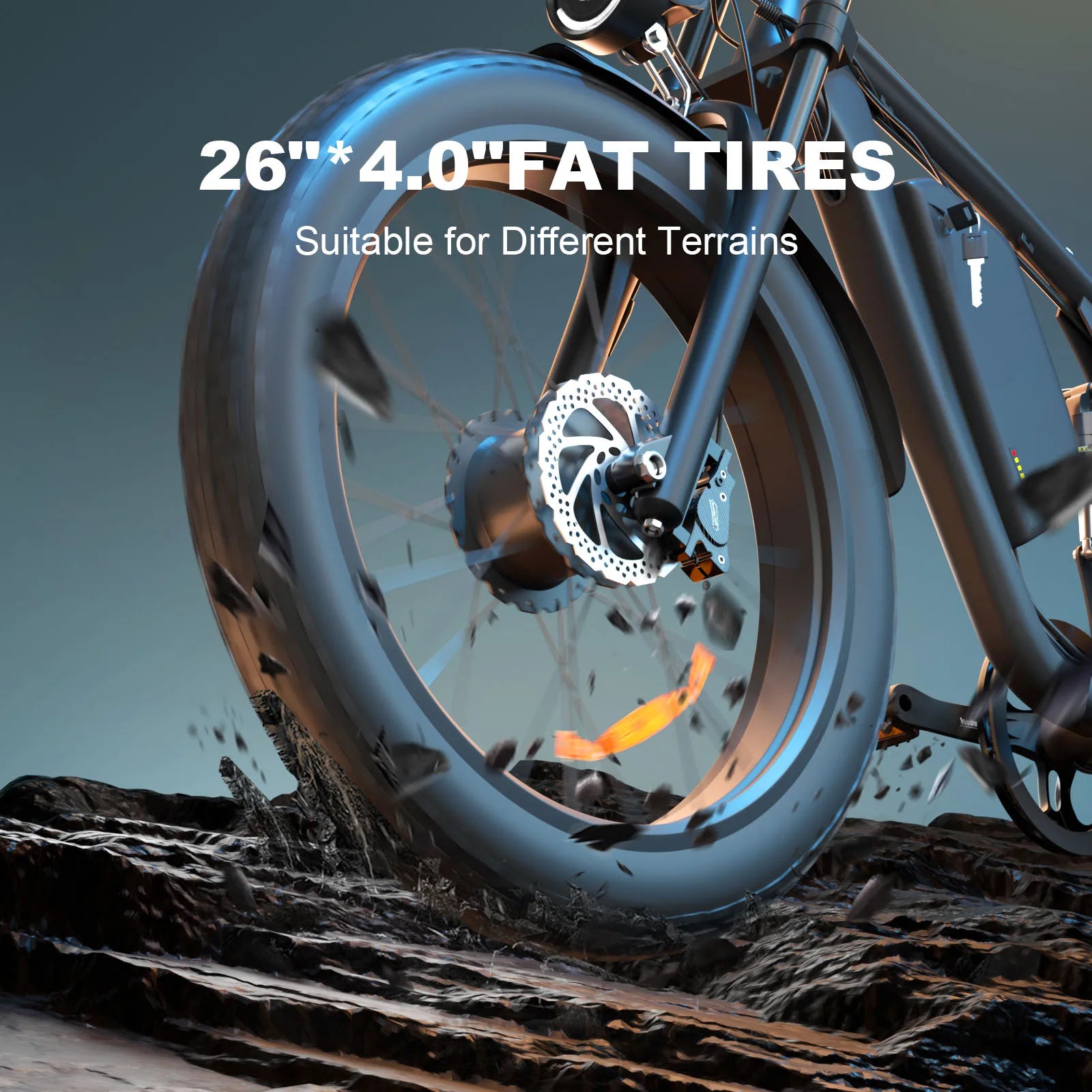 HKM-268243 2000W Dual Motor Electric Bike with 22.4AH Battery and 26"x4.0" Fat Tires