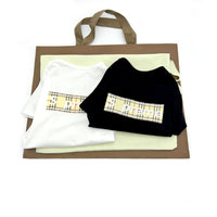 HKM-2682813 Summer Short Sleeve Dog T-Shirt in Black and White Cotton - Sizes S to XXL