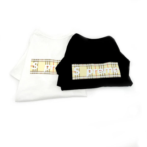 HKM-2682813 Summer Short Sleeve Dog T-Shirt in Black and White Cotton - Sizes S to XXL