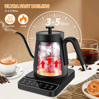 HKM-7268307 rapid boil graphic, 1200 W element and 3-5 minute claim