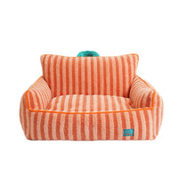 HKM-2683709 Striped Velvet Cat Bed Sofa - Removable and Washable, All-Season Comfort