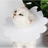 HKM-2684221 Felt Cloth Cat Licking and Biting Sunflower Elizabethan Collar for Dogs - XS to XL Sizes Available